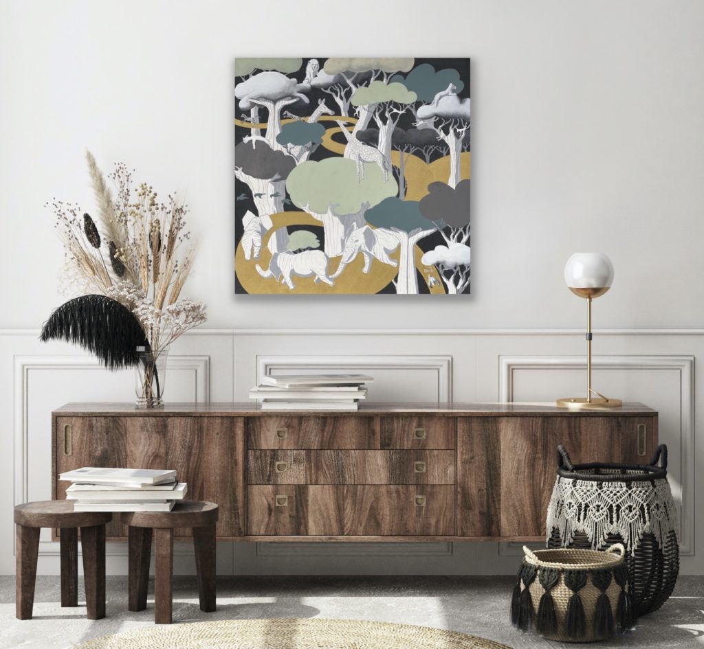 Jungle Love by David Jonathan Marshall, 40 x 40", original on canvas